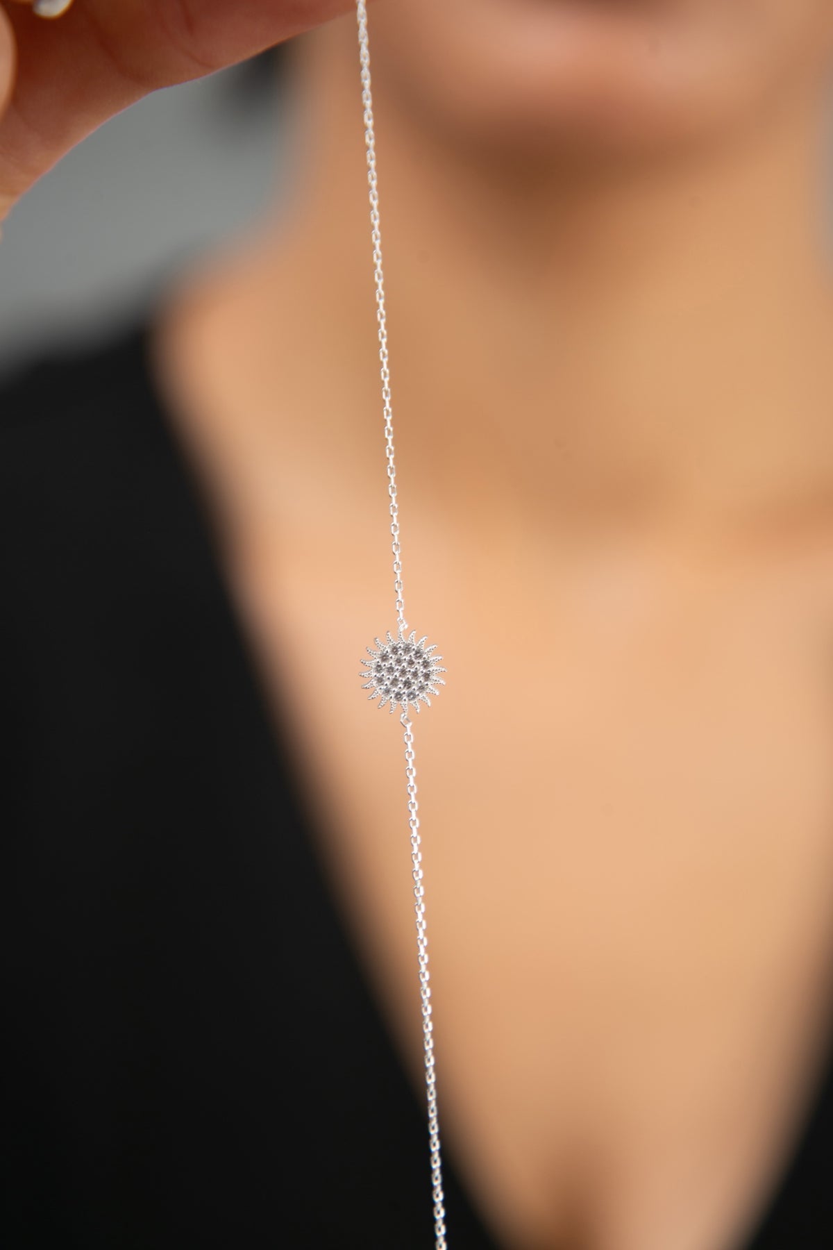 Women's Sun Model 925 Sterling Silver Bracelet