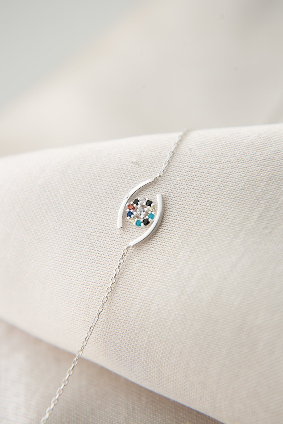 Women's 925 Sterling Silver Bracelet with Colorful Stones