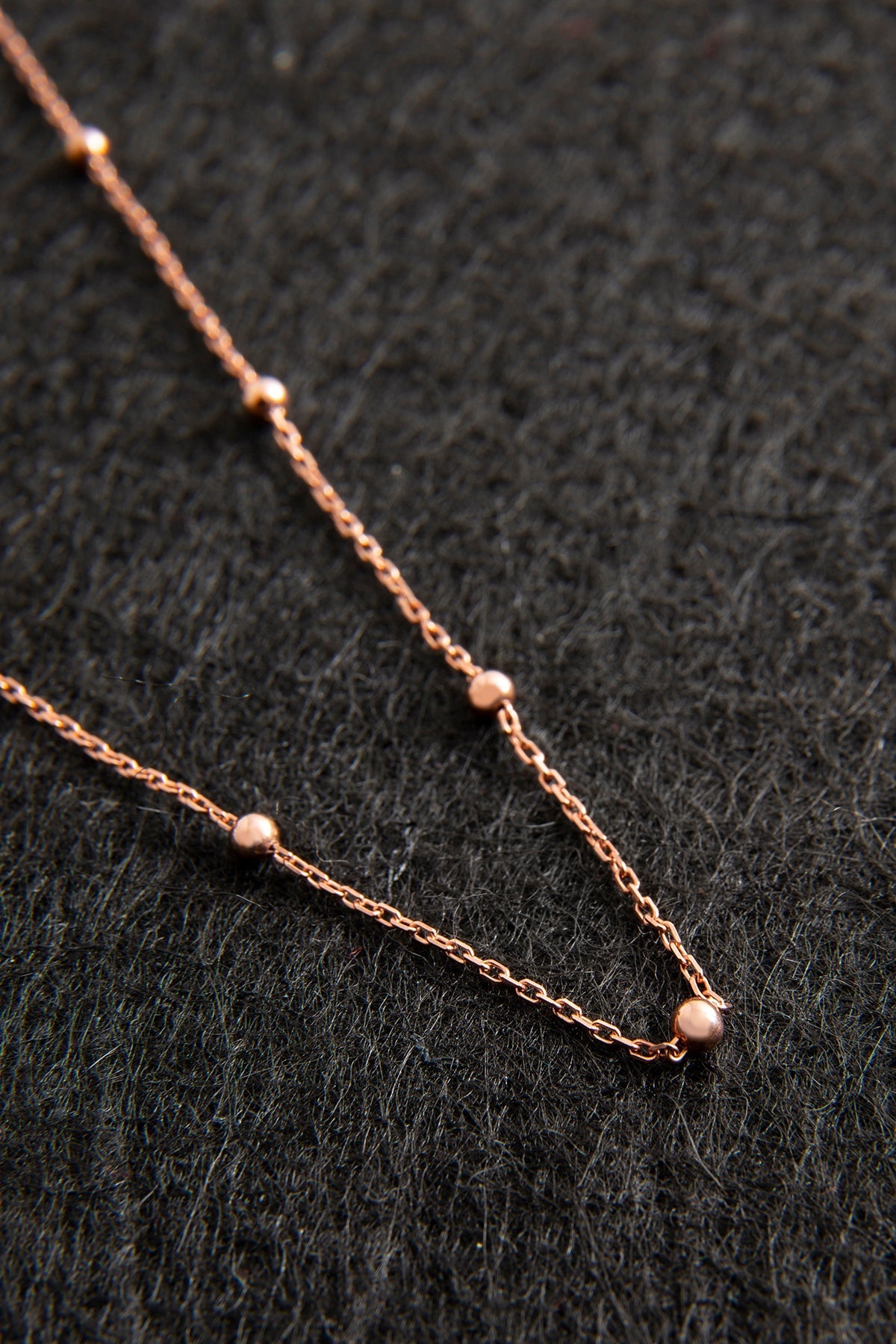 Women's Rose Plated 925 Sterling Silver Necklace with Ball Chain