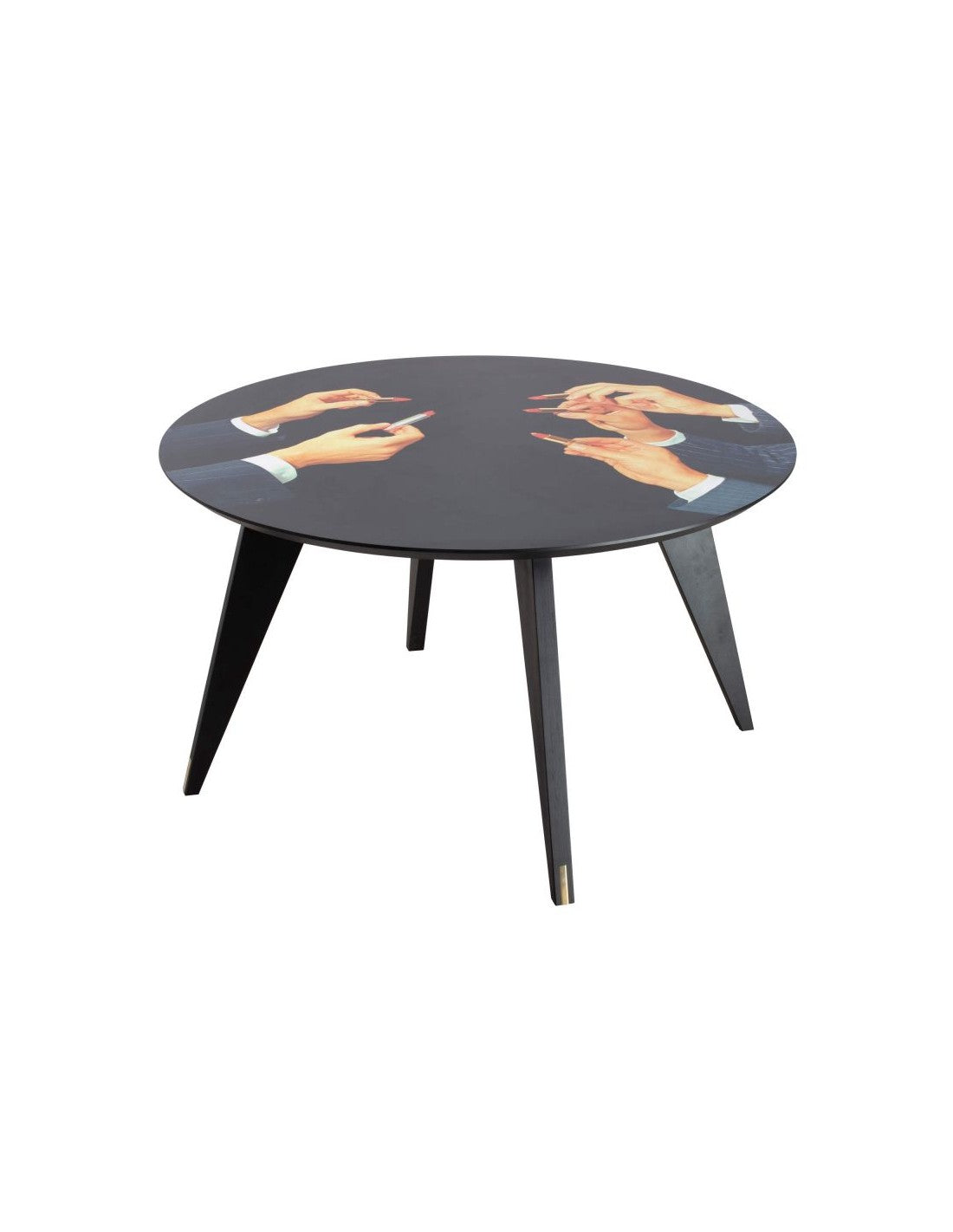 SELETTI Toiletpaper dining table round - Black - Lipsticks
