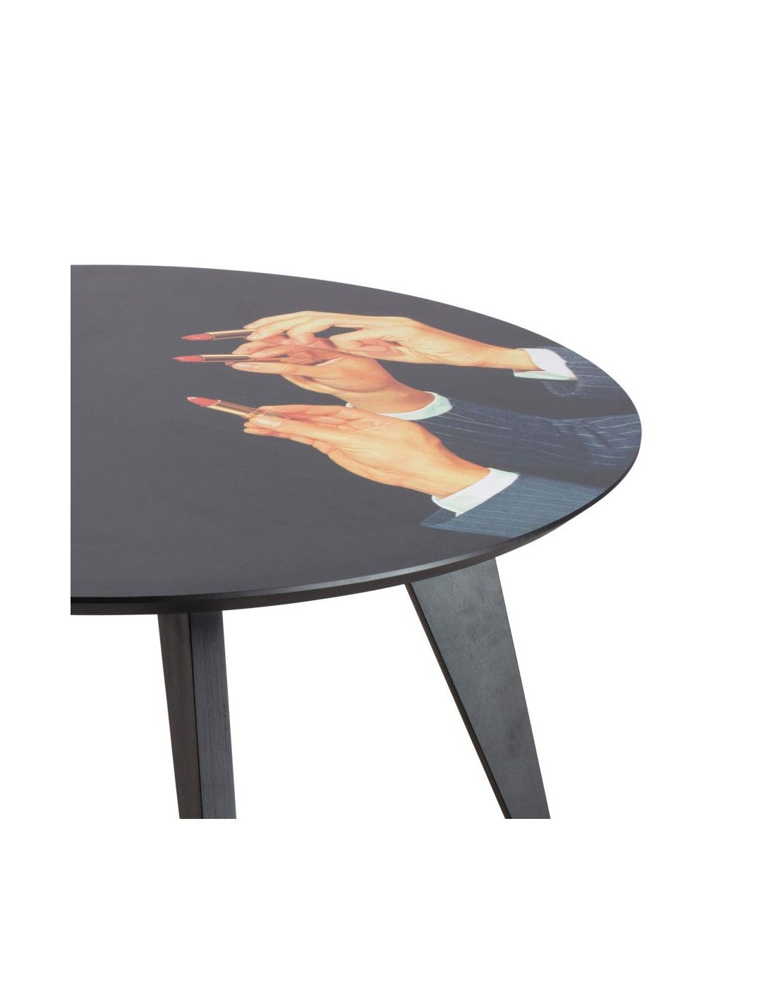 SELETTI Toiletpaper dining table round - Black - Lipsticks