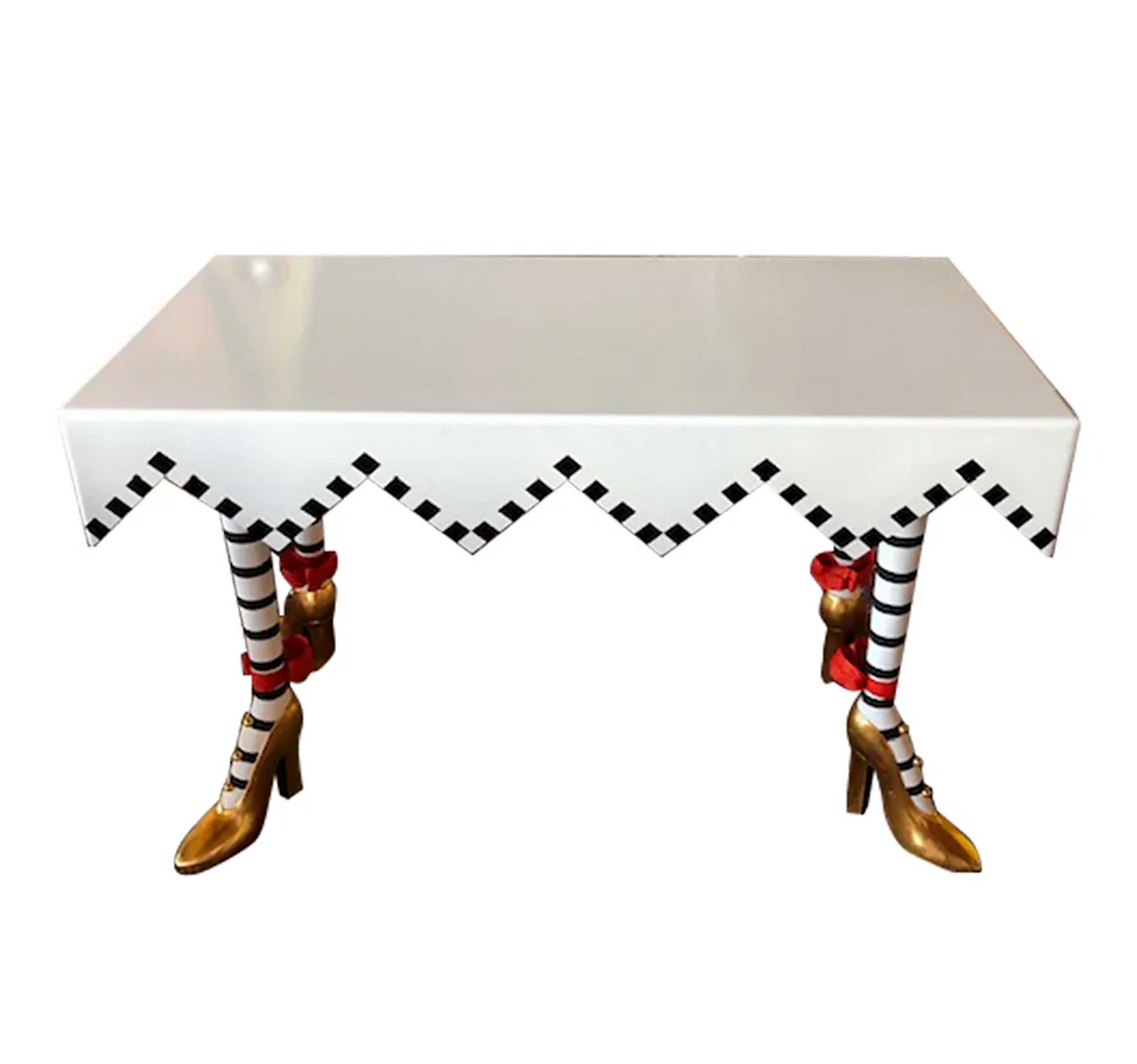 Patience Brewster High Heel Shoe Rectangular Table - White