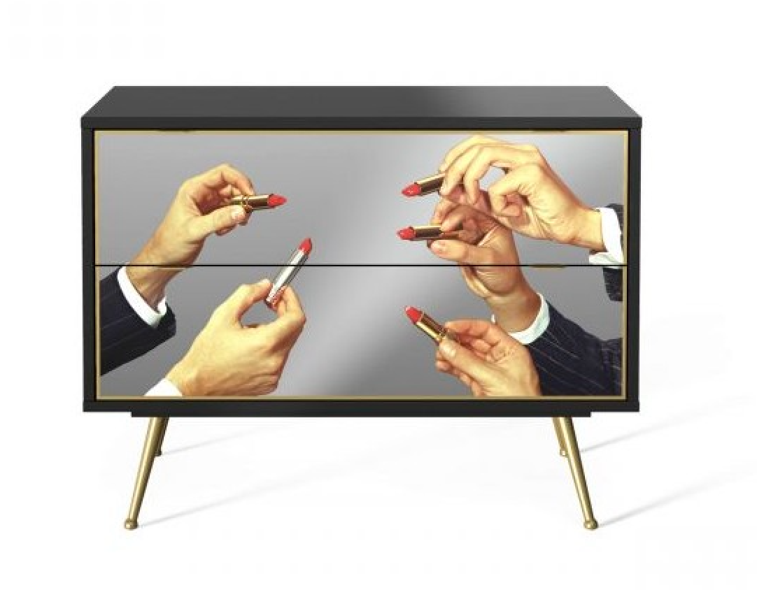 SELETTI Toiletpaper 2 drawers dressers - Black - Lipsticks