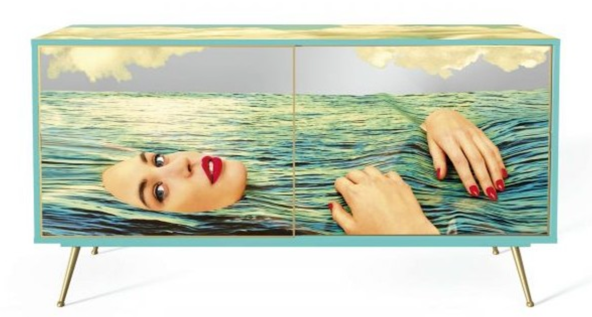 SELETTI Toiletpaper sliding doors cabinet - Sea girl