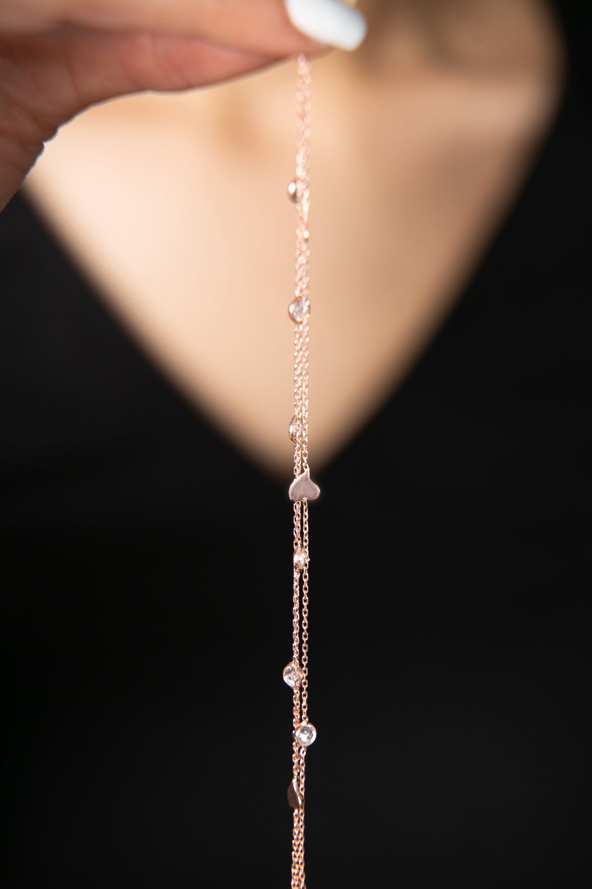 Women's Stone Heart Detail 925 Sterling Silver Bracelet