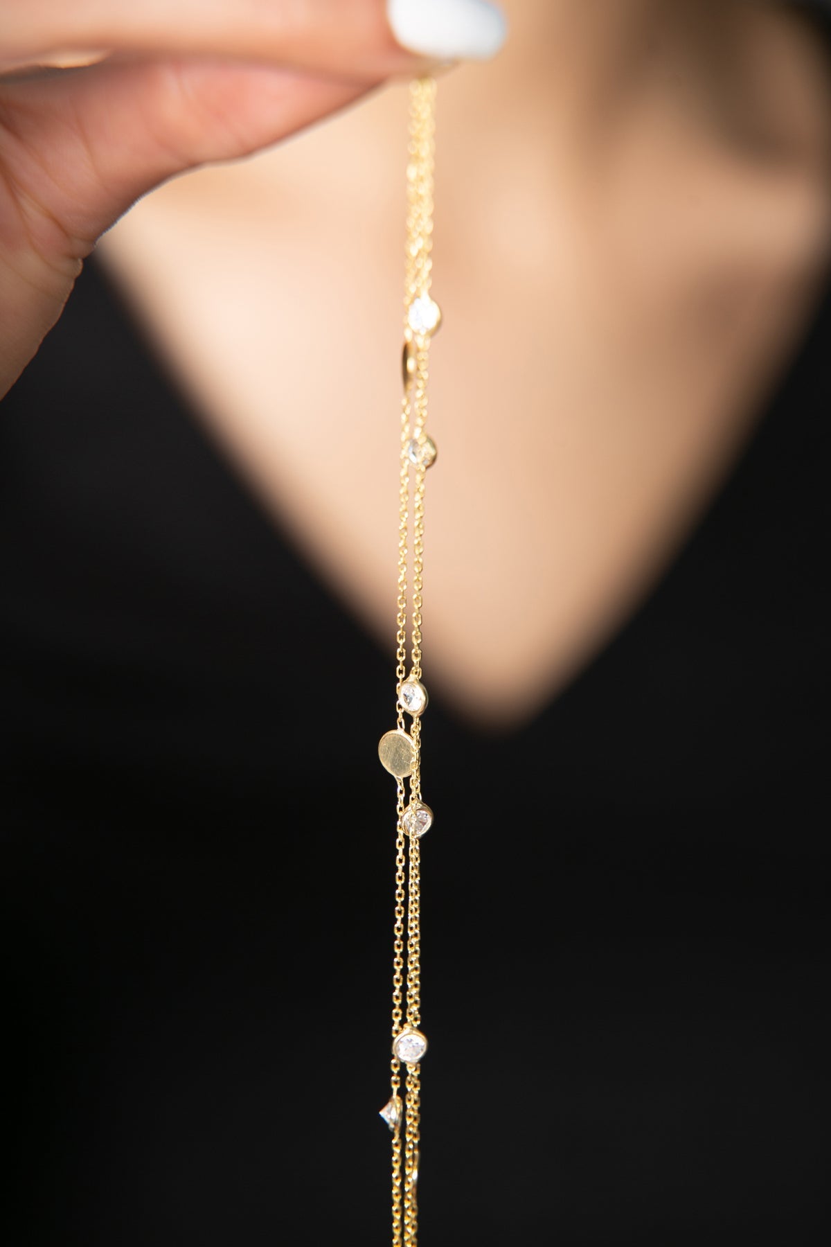 Women's 925 Sterling Silver Plated Bracelet with Stone Detail