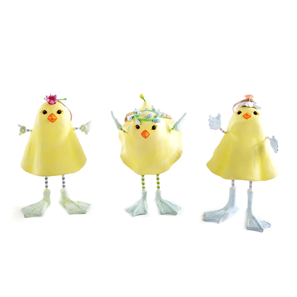 patience brewster marshmallow chick ornaments - set of 3