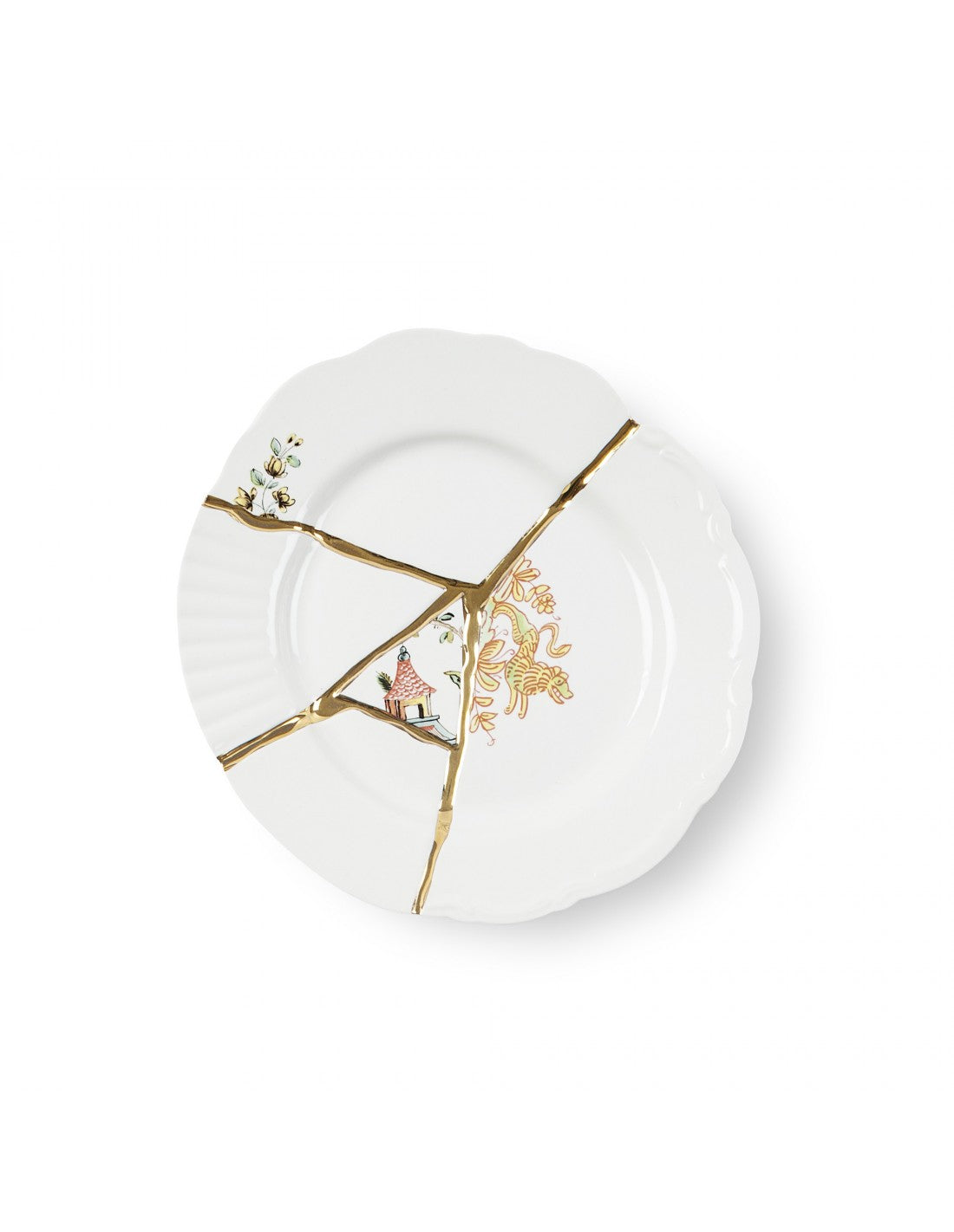 SELETTI Kintsugi Porcelain dessert plate n'2 - pack of 2