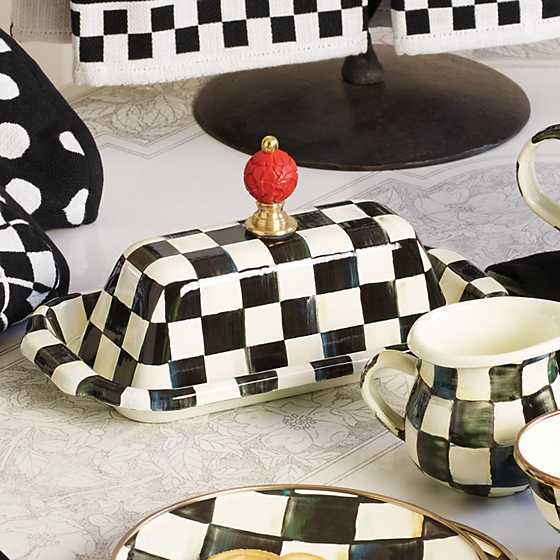 Courtly Check Enamel Butter Box
