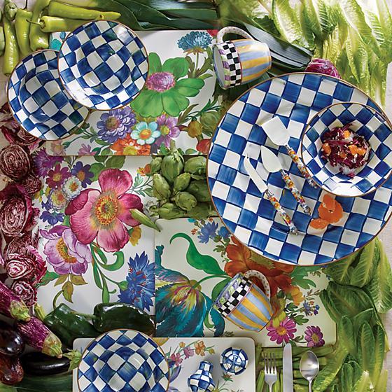 Royal Check Enamel Breakfast Bowl Tableware Mackenzie Childs