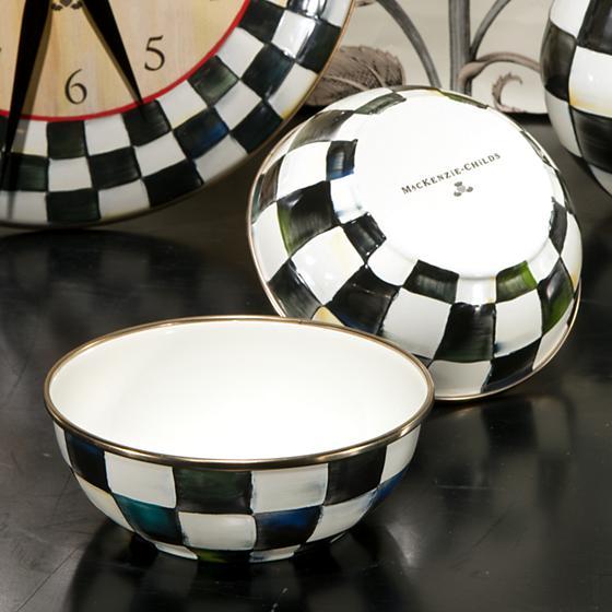 MacKenzie-Childs Courtly Check Enamel Everyday Bowl Tableware Mackenzie Childs