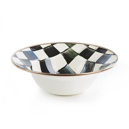 Mackenzie Childs Courtly Check Enamel Breakfast Bowl Tableware