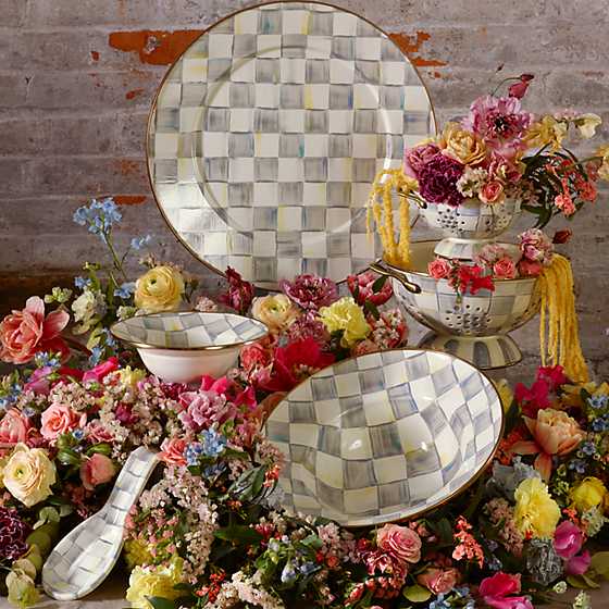 MacKenzie-Childs Sterling Check Enamel Serving Platter