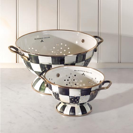 MacKenzie-Childs Courtly Check Enamel Colander - Small Kitchen Mackenzie Childs