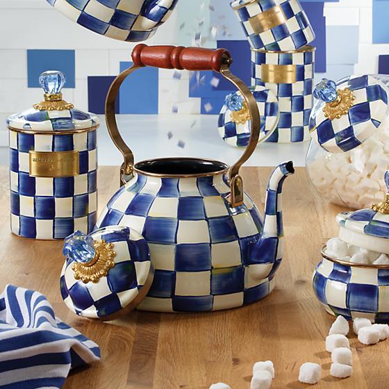 MacKenzie-Childs Royal Check Tea Kettle - 3 Quart Kitchen Mackenzie Childs
