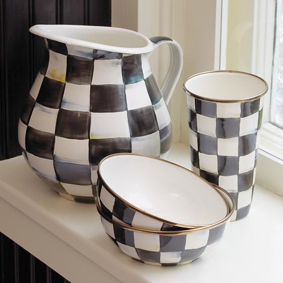 MacKenzie-Childs Courtly Check Enamel Pitcher Kitchen Mackenzie Childs