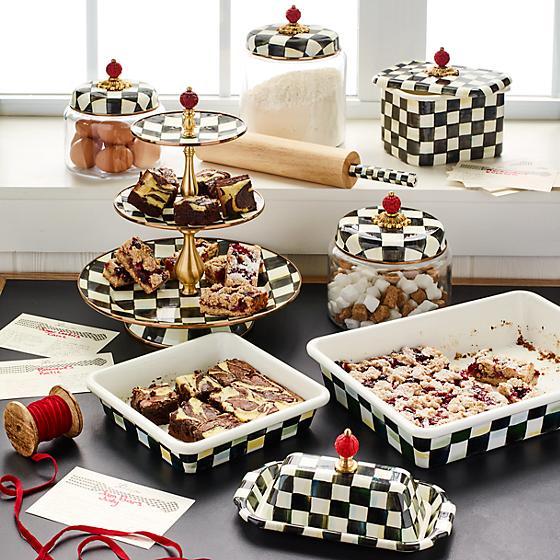 MacKenzie-Childs Courtly Check Enamel Baking Pan - 8 In. Kitchen Mackenzie Childs