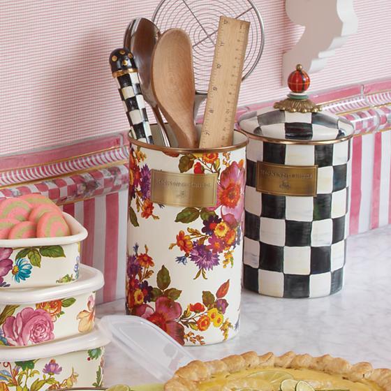 MacKenzie-Childs Flower Market Utensil Holder - White Kitchen Mackenzie Childs