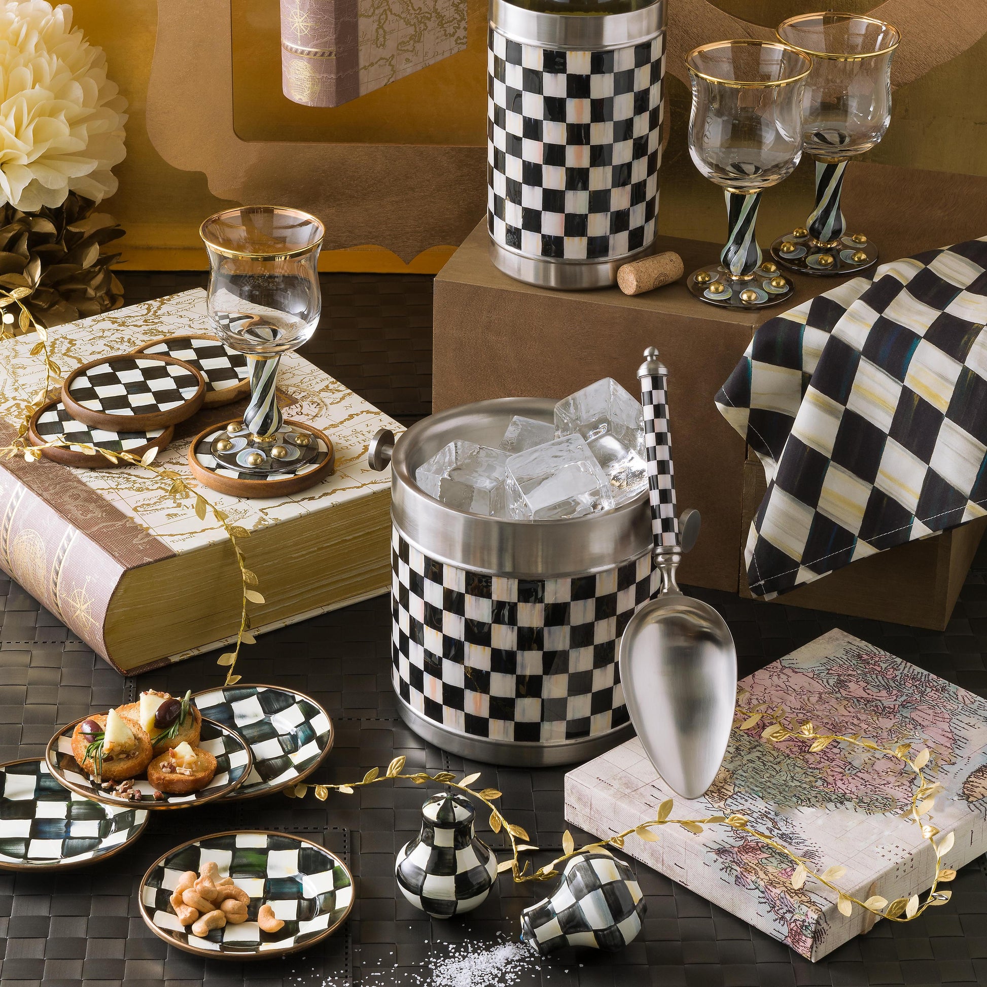 MacKenzie-Childs Courtly Check Coasters - Set of 4 Tableware Mackenzie Childs