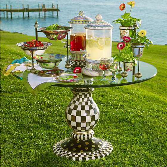 Courtly Check Ceramic Pedestal Table Base
