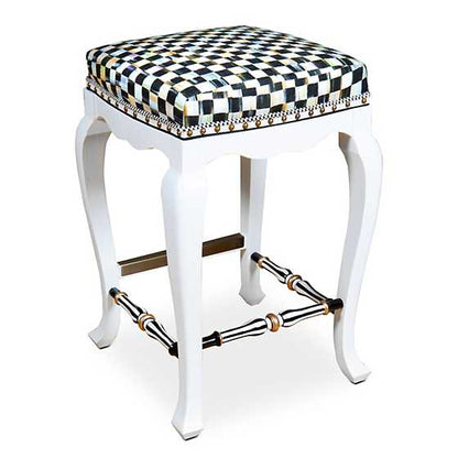 Courtly Check White Counter Stool