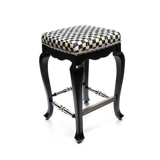 Courtly Check Black Counter Stool