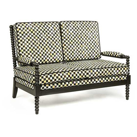 Spindle Check Outdoor Loveseat