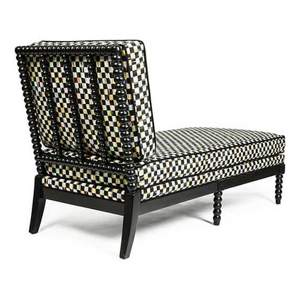 Spindle Check Outdoor Chaise