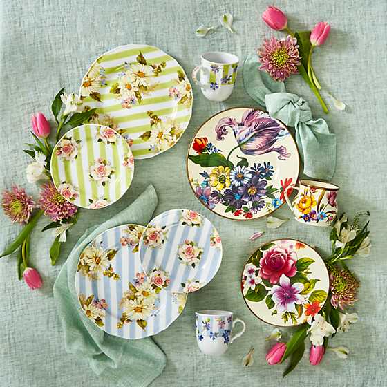 Wildflowers Dessert Plate - Green