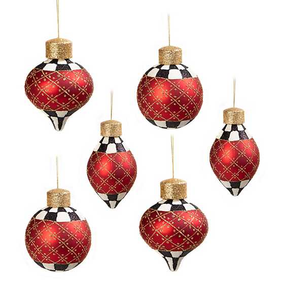 Christmas Magic Sparkle Glass Ornaments - Set of 6