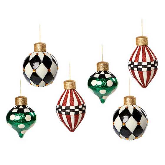 Jolly Assorted Glass Ornaments - Set of 6