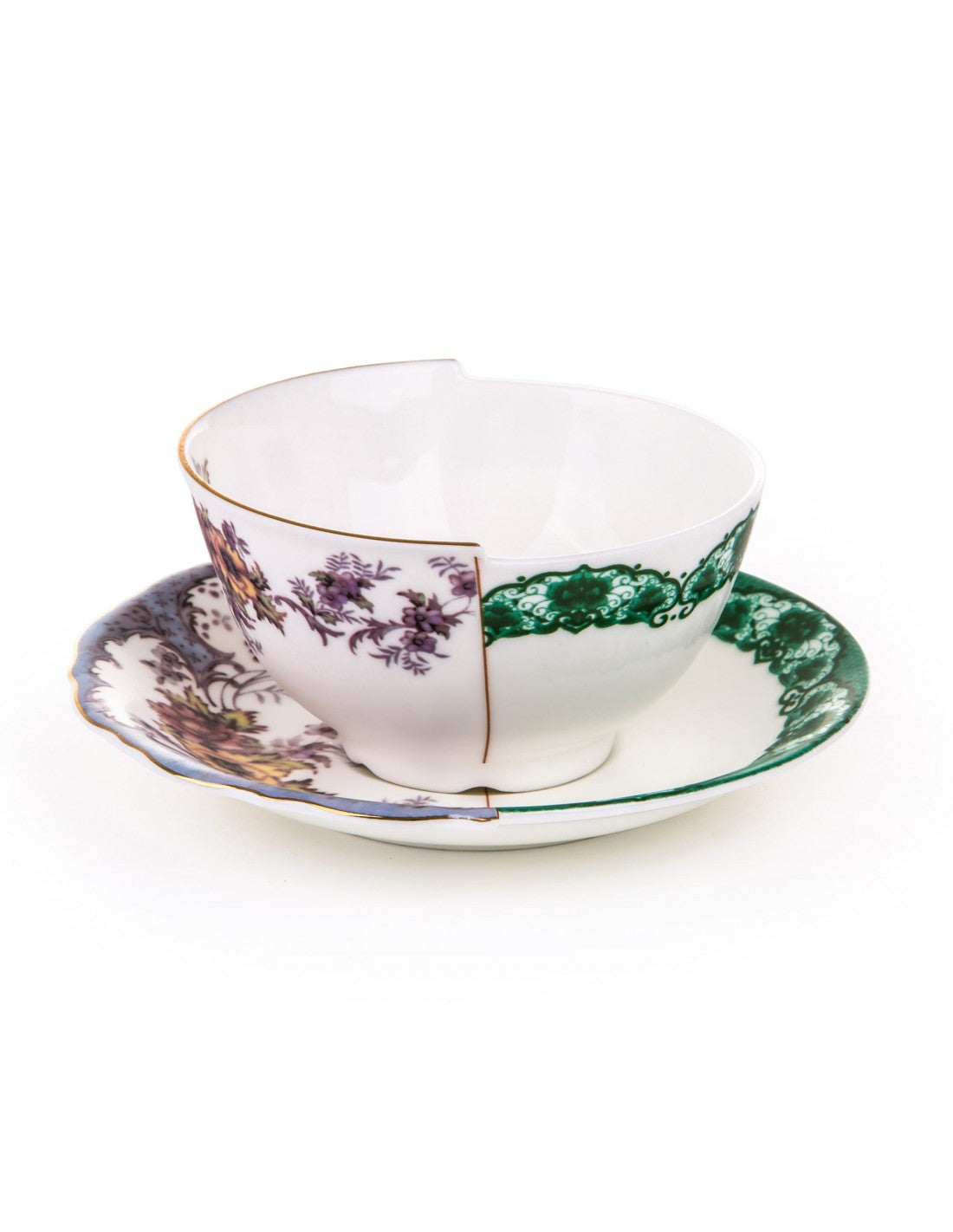 SELETTI Hybrid Porcelain tea cup + plate - Isidora - set of 2