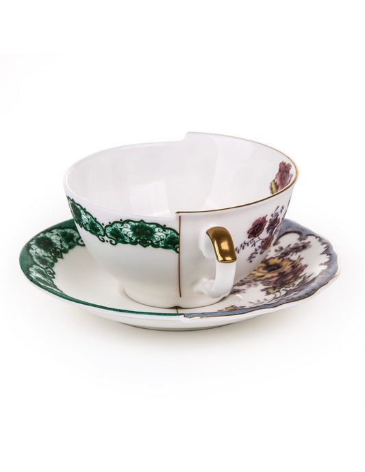 SELETTI Hybrid Porcelain tea cup + plate - Isidora - set of 2