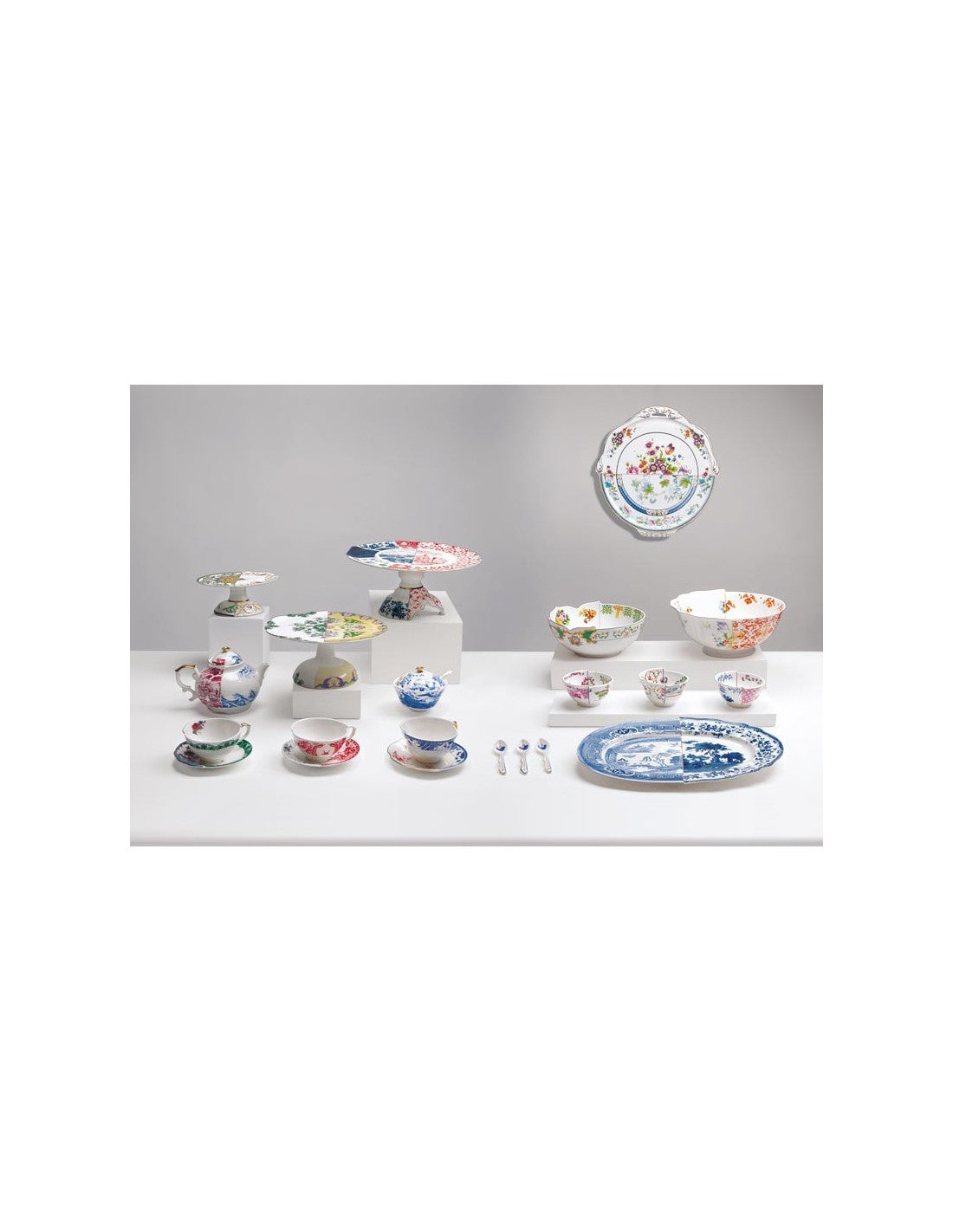 SELETTI Hybrid Porcelain Cake-stand - Moriana - set of 2