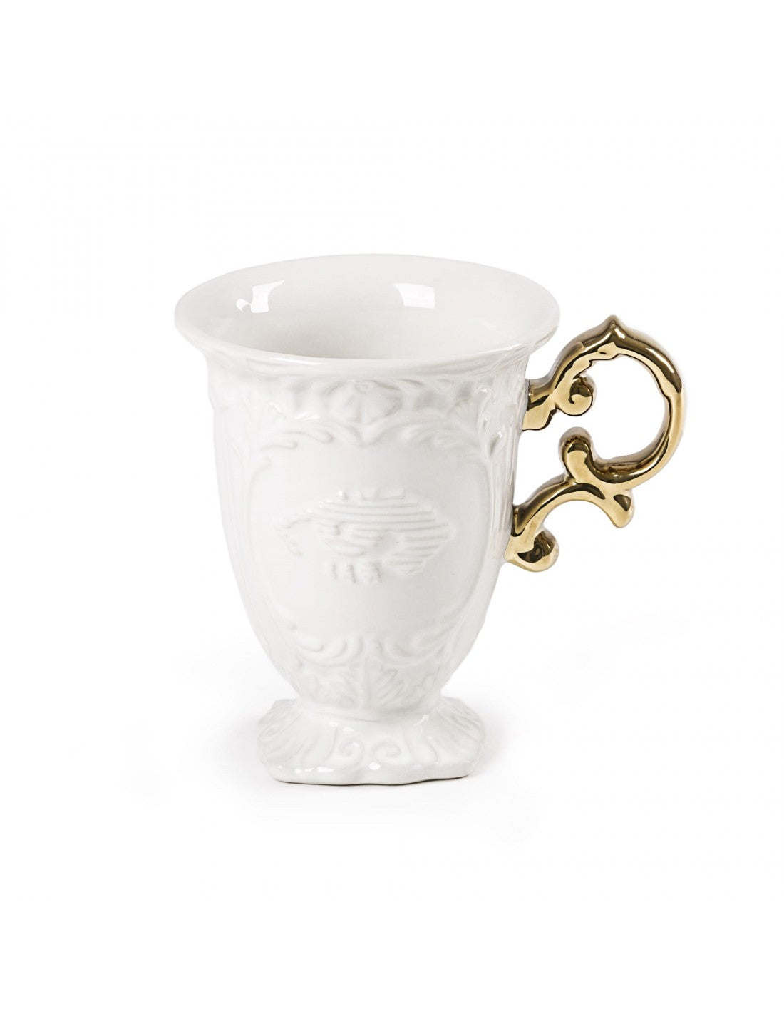 SELETTI i-wares porcelain mug - handle gold- set of 4
