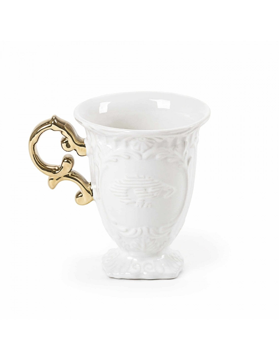 SELETTI i-wares porcelain mug - handle gold- set of 4