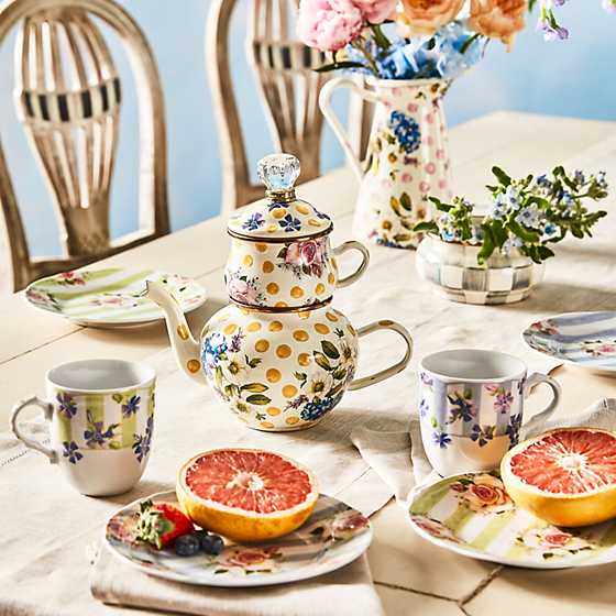 Wildflowers Enamel High Tea - Yellow