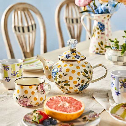 Wildflowers Enamel High Tea - Yellow