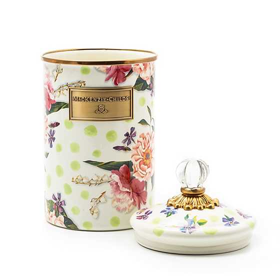 Wildflowers Enamel Large Canister - Green