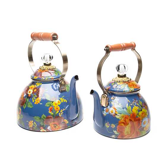 Flower Market 3 Quart Tea Kettle - Lapis