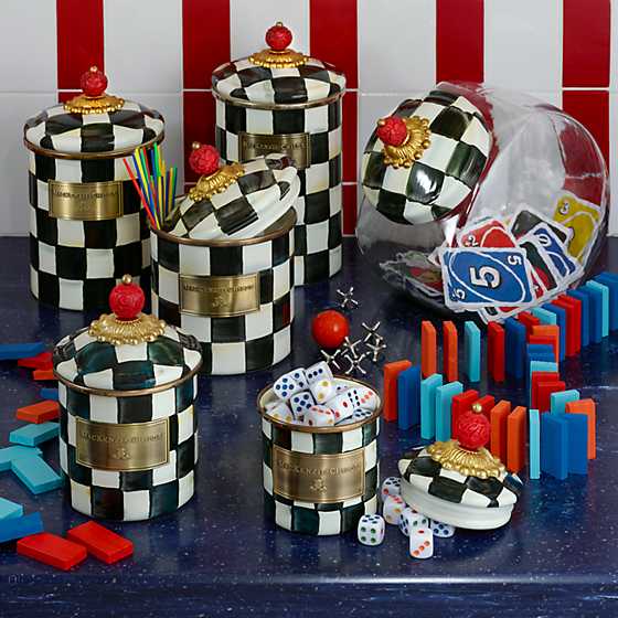 Courtly Check Enamel Canister - Mini