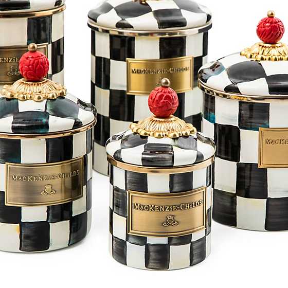 Courtly Check Enamel Canister - Mini