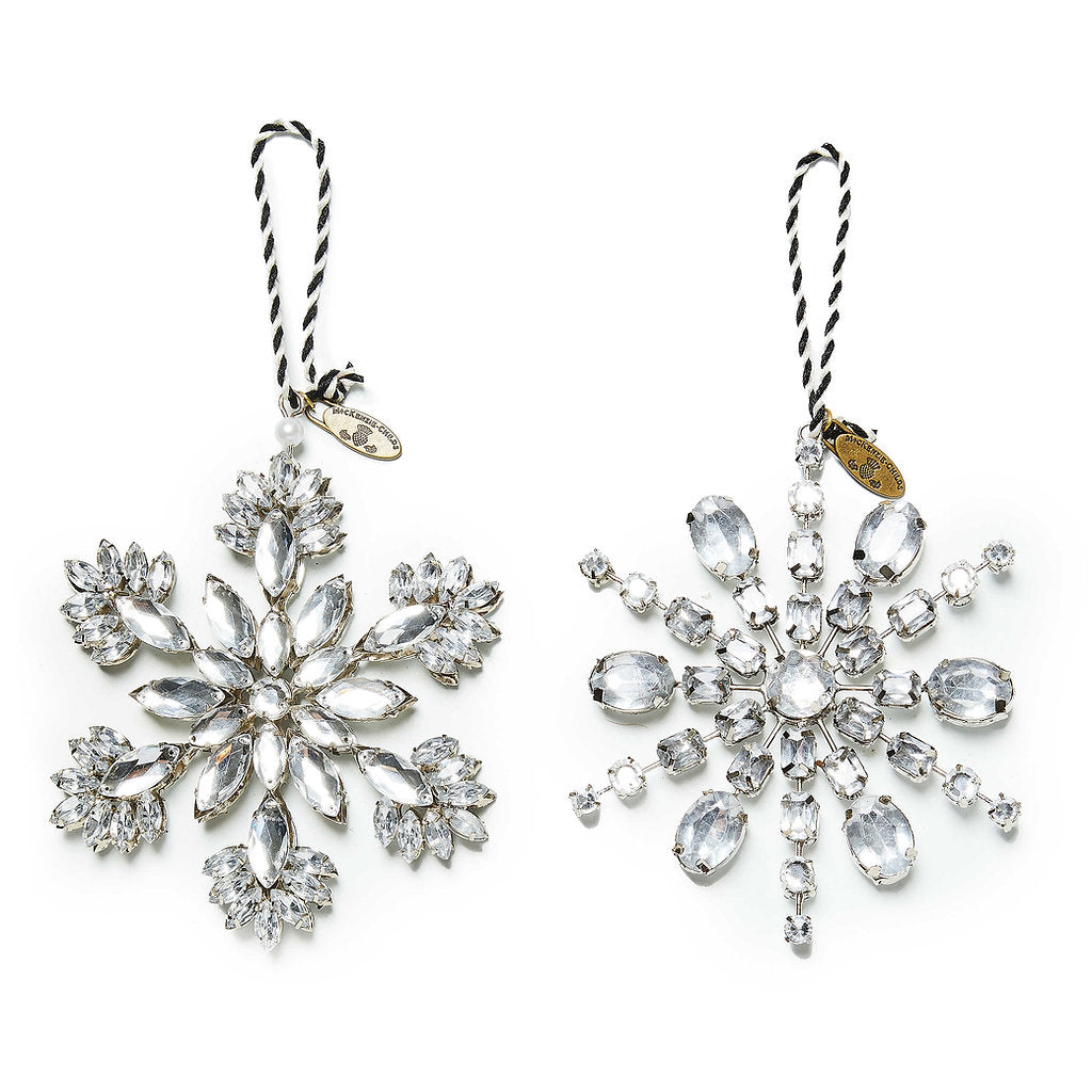 Crystal Palace Snowflake Ornaments, Set of 2