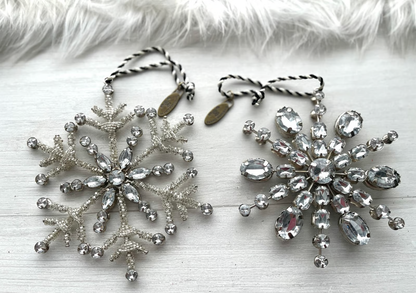Crystal Palace Snowflake Ornaments, Set of 2