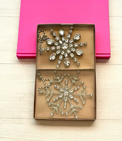 Crystal Palace Snowflake Ornaments, Set of 2