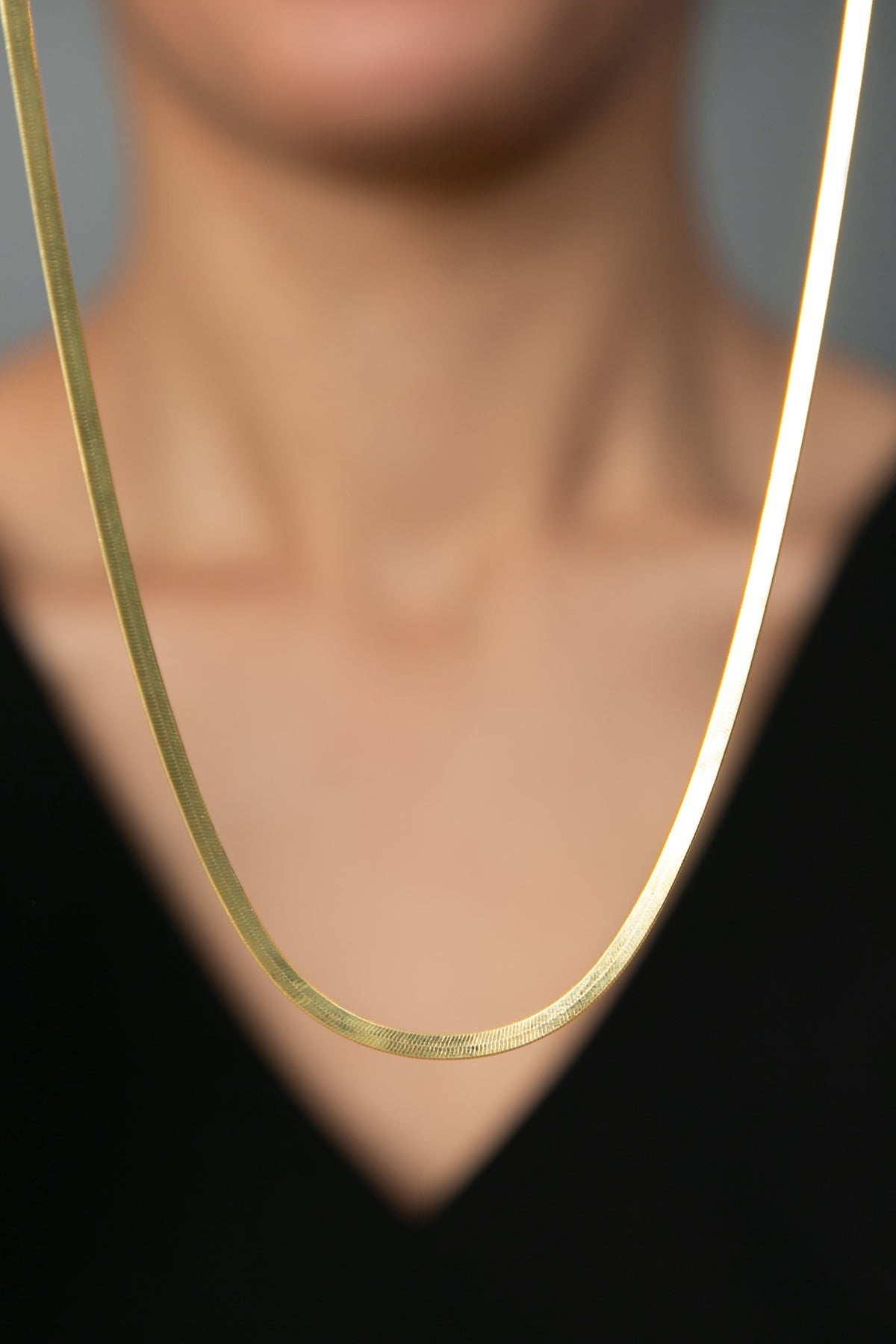 Italian Flat Chain Gold Plated 925 Sterling Silver Necklace (40cm)