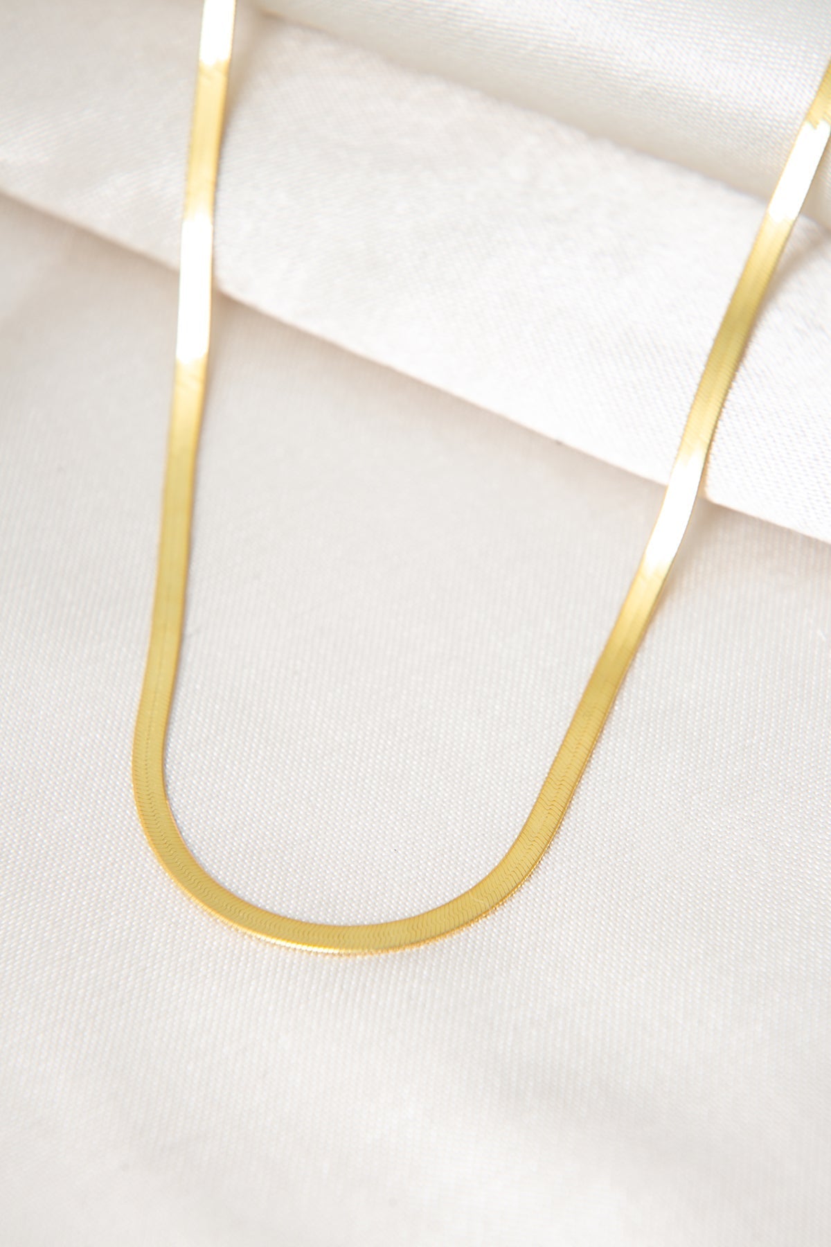 Italian Flat Chain Gold Plated 925 Sterling Silver Necklace (40cm)