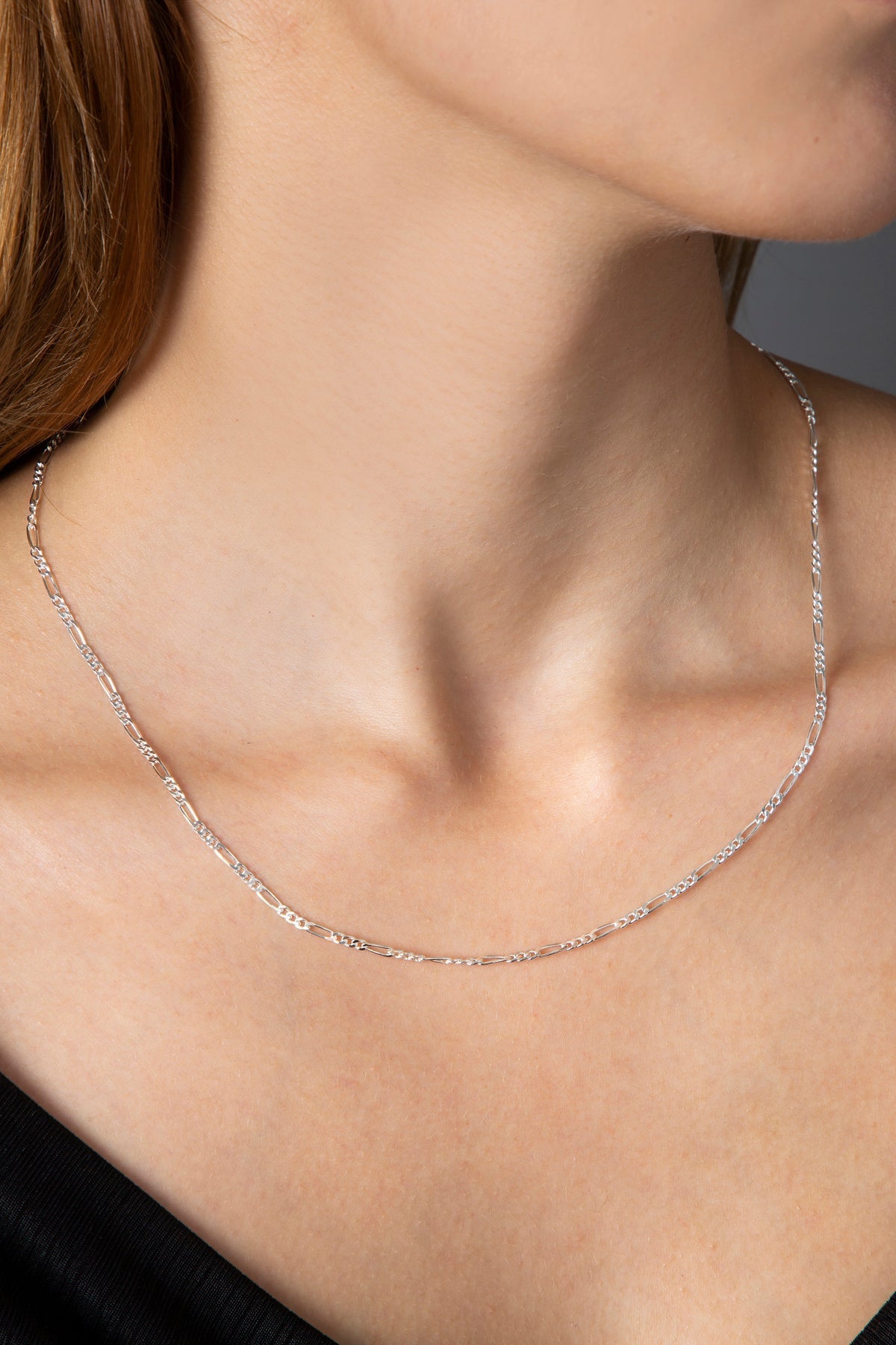Men's Figaro Chain 925 Sterling Silver Necklace