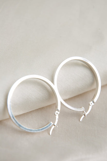 Women's 925 Sterling Silver Italian Hoop Earrings