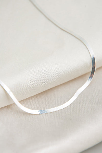 Women's Gold-Plated Italian Flat Chain Necklace in 925 Sterling Silver